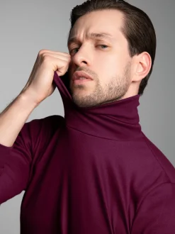 Langarm Ski/Sportrollkragenpullover Sangria