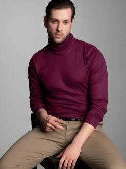 Langarm Ski/Sportrollkragenpullover Sangria