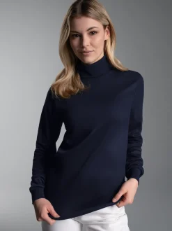 Langarm Ski/Sportrollkragenpullover Navy