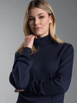 Langarm Ski/Sportrollkragenpullover Navy