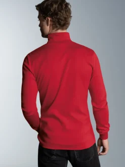Langarm Ski/Sportrollkragenpullover Kirsch