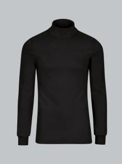 Langarm Ski/Sportrollkragenpullover Schwarz