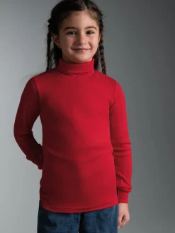 Langarm Ski/Sportrollkragenpullover Kirsch
