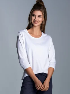 Langarmshirs aus Biobaumwolle Weiss