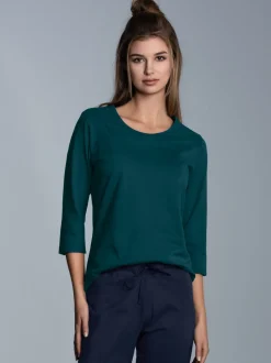 Langarmshirs aus Biobaumwolle Saphir