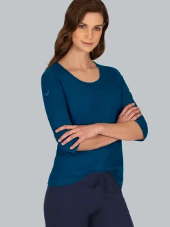 Langarmshirs aus Biobaumwolle Saphir-C2C