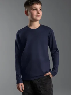 Langarmshirt aus 100% Baumwolle Navy