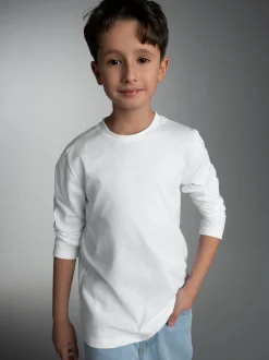 Langarmshirt aus 100% Baumwolle Weiss