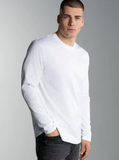 Langarmshirt aus 100% Baumwolle Weiss