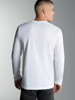 Langarmshirt aus 100% Baumwolle Weiss