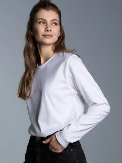 Langarmshirt aus 100% Baumwolle Weiss