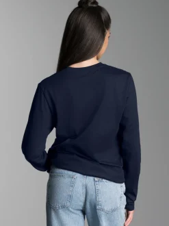 Langarmshirt aus 100% Baumwolle Navy