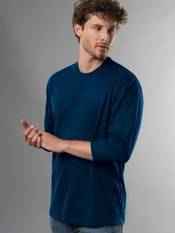 Langarmshirt aus 100% Baumwolle Night-blue