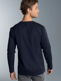 Langarmshirt aus 100% Baumwolle Navy