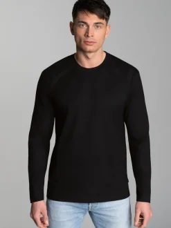 Langarmshirt aus 100% Baumwolle Schwarz