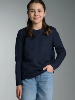Langarmshirt aus 100% Baumwolle Navy