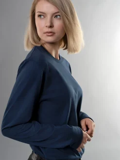 Langarmshirt aus 100% Baumwolle Night-blue