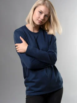 Langarmshirt aus 100% Baumwolle Night-blue