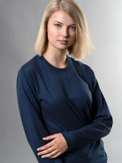 Langarmshirt aus 100% Baumwolle Night-blue