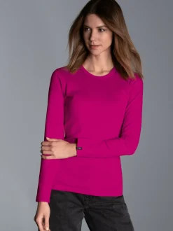 Langarmshirt Magenta