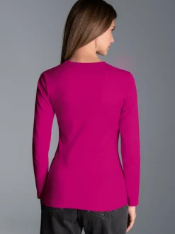 Langarmshirt Magenta