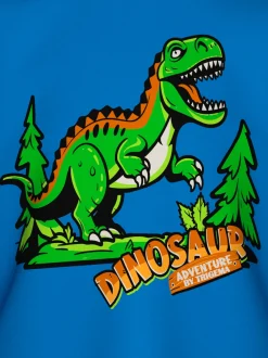 Langarmshirt mit großem Dinosaurier-Print Electric-blue