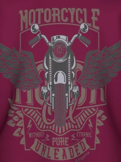 Langarmshirt mit großem Motorrad-Print Sangria