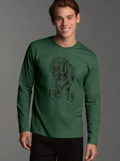 Langarmshirt mit großem Tiger-Printmotiv Efeu
