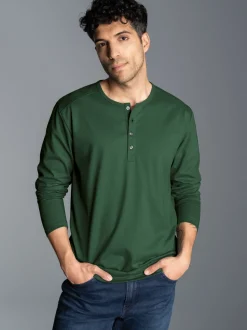 Langarmshirt mit Knopfleiste Efeu