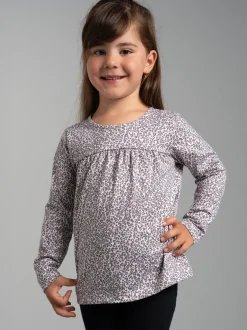 Langarmshirt mit Leo-Muster Natur