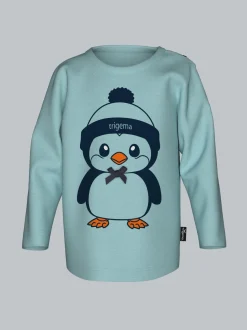 Langarmshirt mit süßem Pinguin-Print Gletscher