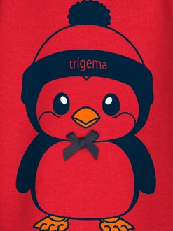 Langarmshirt mit süßem Pinguin-Print Kirsch