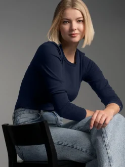 Langarmshirt Navy