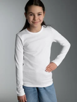 Langarmshirt Weiss