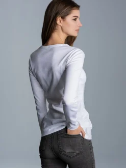 Langarmshirt Weiss
