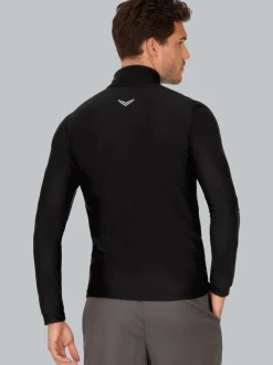 Langärmeliges Sportshirt mit Reißverschluss Schwarz