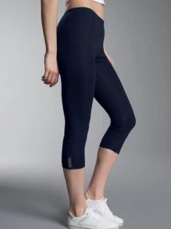 Leggings 7/8 mit Kristallsteinen Navy