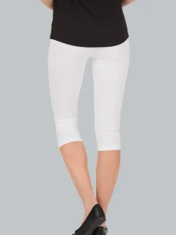 Leggings 3/4 mit Kristallsteinen Weiss