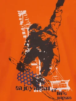 Longsleeve mit Snowboard-Print Mandarine