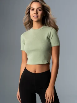 Modisches Crop-Top Green tea