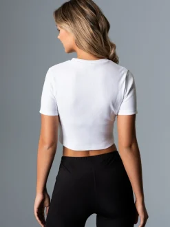 Modisches Crop-Top Weiss