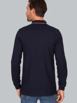Modisches Poloshirt mit langen Armen Navy