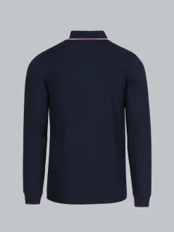 Modisches Poloshirt mit langen Armen Navy