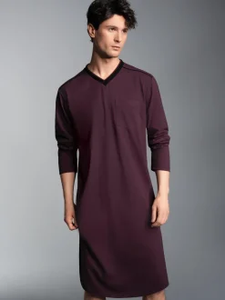 Nachthemd aus Biobaumwolle Aubergine-C2C