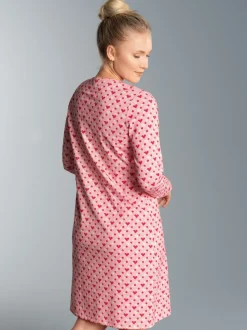 Nachthemd mit Allover-Herzen-Print Rosé