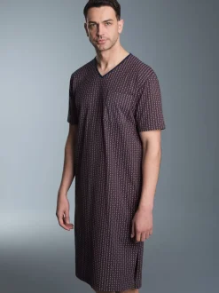 Nachthemd mit Allover-Vintage-Print Navy