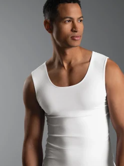 Nahtloses Trägershirt Weiss