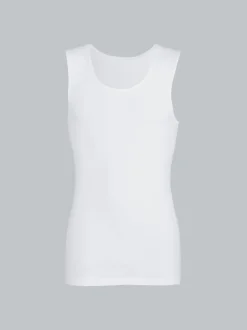 Nahtloses Trägershirt Weiss