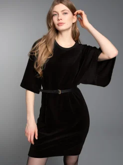 Nicki Kleid mit weiten Ärmeln Schwarz