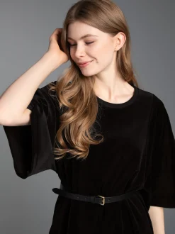 Nicki Kleid mit weiten Ärmeln Schwarz